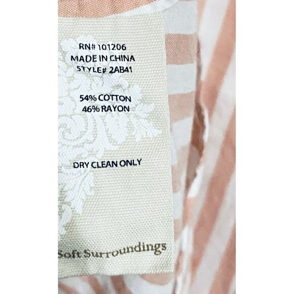 Soft Surroundings Top Womens Medium Striped Button Up Tunic Red Lightweight - Picture 7 of 8